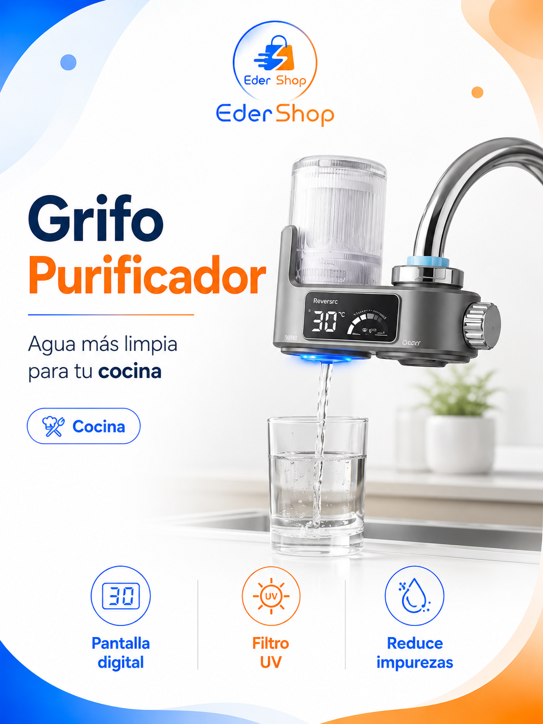 Grifo Purificador Inteligente con Pantalla Digital