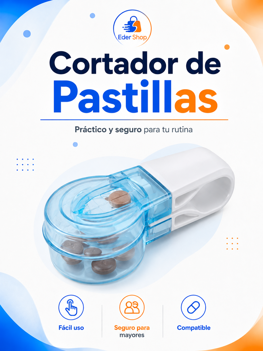 Pastillero Inteligente con Temporizador incluye (Cortador de pastillas Gratis)