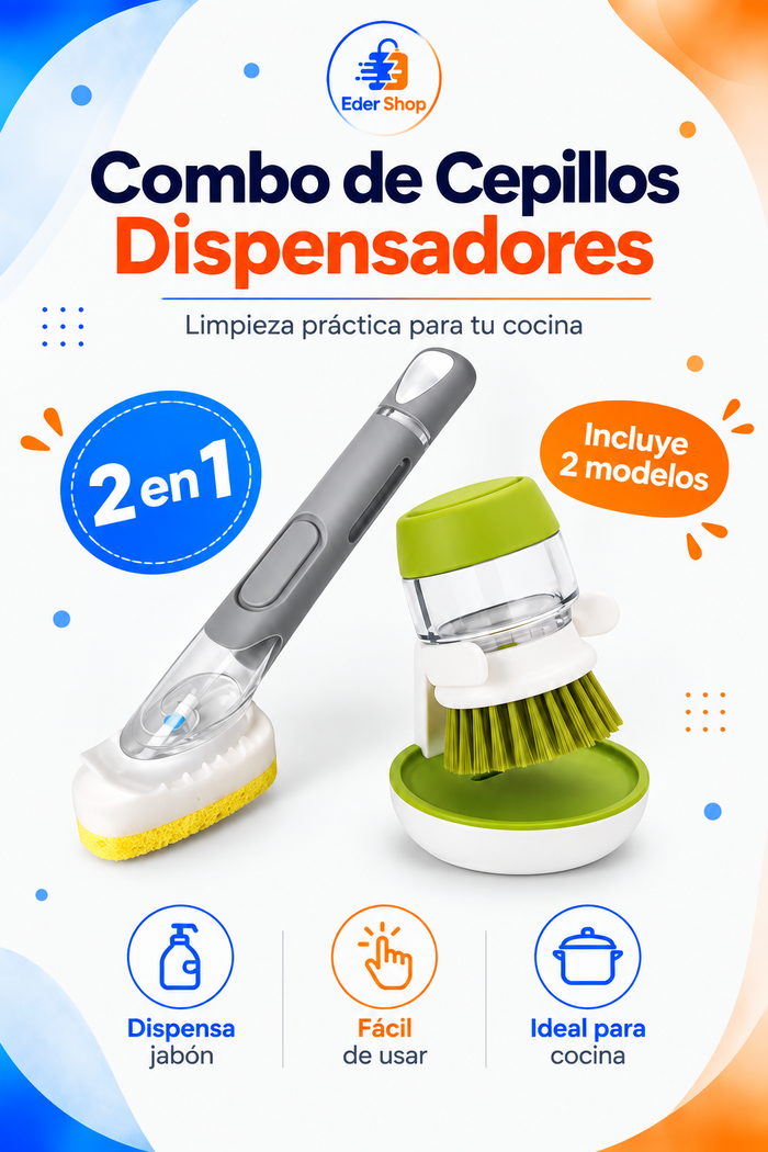 Combo de Cepillos Dispensadores 2 en 1