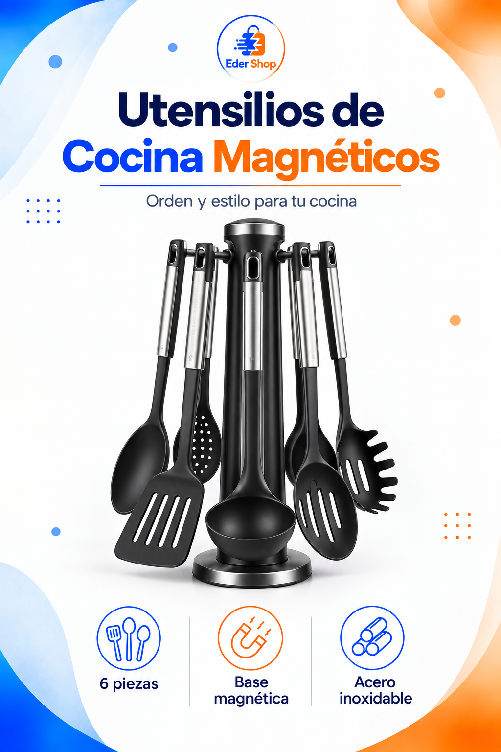 Utensilios de Cocina Magnéticos | Set de 6 Piezas